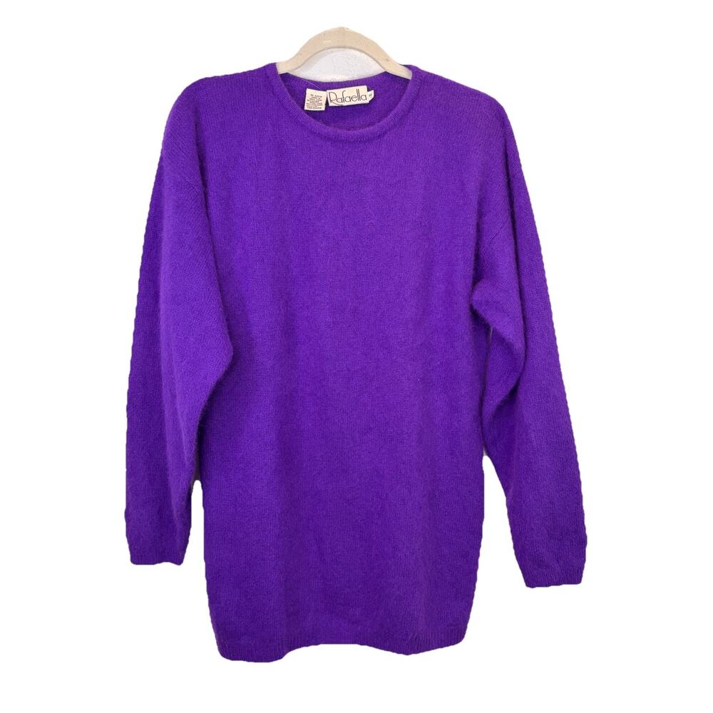 Rafaella Vintage Purple Angora-Lambswool-Nylon Blend Sweater Size M spring, fall